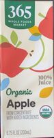 Organic 100% apple juice from concentrate