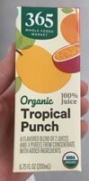 Organic 100% juice tropical punch from concentrate