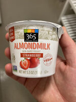 Strawberry almondmilk non-dairy yogurt, strawberry