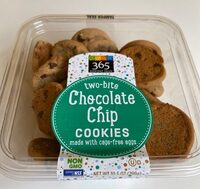 Two-bite chocolate chip cookies, chocolate chip
