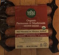 Organic Parmesan & Mushroom Chicken Sausage