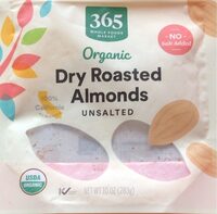 Organic Dry Roasted Almonds Unsalted