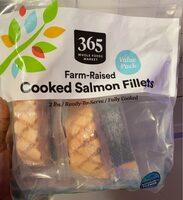 Farm raised cooked salmon fillets