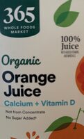 Organic orange juice, calcium plus vitamin D
