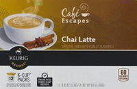 Cafe escapes chai latte kcup portion for keurig brewers