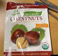 Organic chestnuts roasted whole shelled