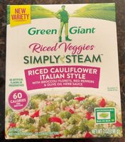 Simply steam riced cauliflower italian style