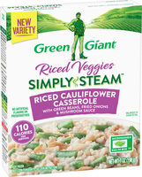 Simply steam riced cauliflower casserole with green beans