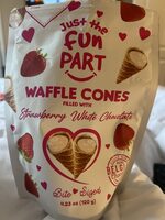 Waffle Cones Filled With Strawberry White Chocolate