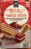 "PB&J" Wafer Sticks Peanut Butter Filled Wafer Sticks with Strawberry Dip