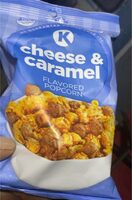 Cheese and caramel flavored popcorn