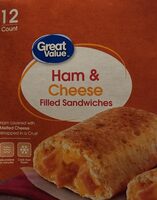 Great value ham and cheese filled sandwiches