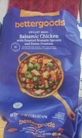 Balsamic Chicken with Roasted Brussels Sprouts and Sweet Potatoes