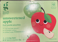 Unsweetened apple fruit purée pouches