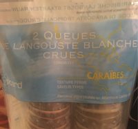2 Queues de langouste blanche crues des Caraïbes