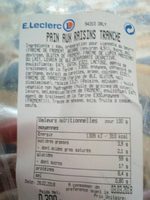 Pain aux raisins tranche