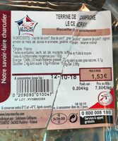 Terrine de campagne Le Cendray