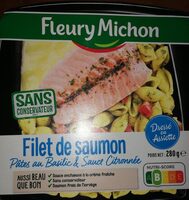 Filet de saumon et pâtes au basilic