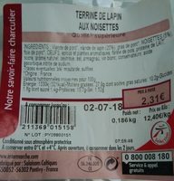 Terrine de lapin aux noisettes