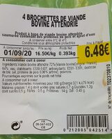 4 brochettes de viande