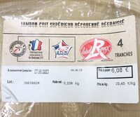 Jambon cuit supérieur dégraissé