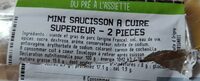 Mini saucisson à cuire supérieur