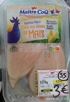 Filets de poulet nourri aux grains de maïs