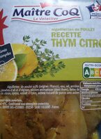 Aiguillettes de poulet recette thym citron
