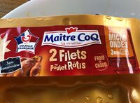 Filets de poulet avec peau rotis cuits