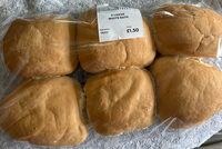 6 Large White Baps