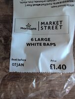 Morrisons market street large white baps