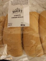 6 white finger rolls