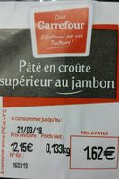 Pâté en croûte supérieur au jambon