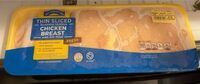 Thin sliced bonless skinless chicken breast with rib meat