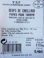 Oeufs de cabillaud fumés pour tarama