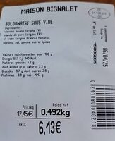 Bolognaise sous vide
