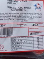 Merguez porc mouton x6