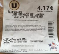 Chiffonade de jambon sec VPF de montagne