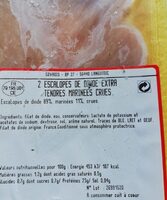 2 escalopes de dinde extra tendres marinées crues