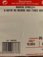 Agneau epaule au beurre et aux fines herbes