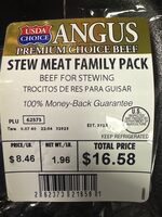 Angus Premium Choice Beef - Stew Meat Family Pack
