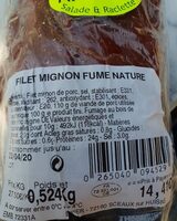 Filet mignon fume nature