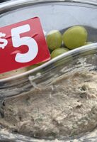 Tuna salad with crackers and grapes
