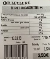 Beignet choco noisettte