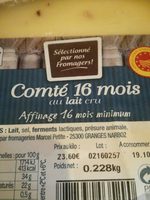 Comté 16 mois au lait cru