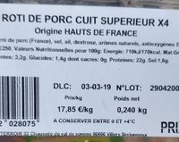 Rôti de porc cuit supérieur