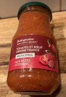 Sauce tomate cuisinée à la viande bovine cuite et aux légumes
