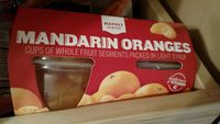Mandarin oranges cups of whole fruit segments packed in light syrup