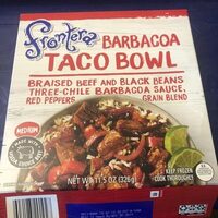 Medium barbacoa braised beef and black beans, three chile barbacoa sauce, grain blend & peppers taco bowl, barbacoa