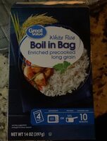 White Rice Boil in Bag Enriched precooked long grain